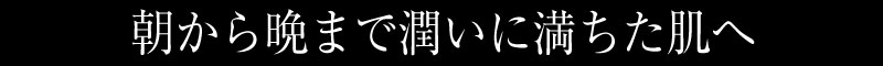 朝から晩まで潤いに満ちた肌へ